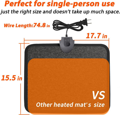 Heated Foot Mat Under Desk, Adjustable Temperature Foot Warmer