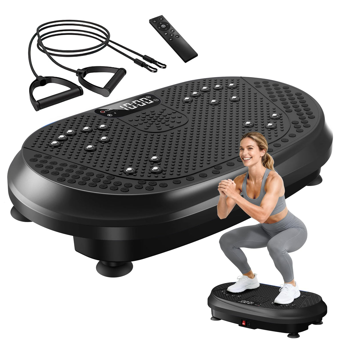 HVX Vibration Plate Exercise Machine 450 lbs Capacity Lymphatic Drainage