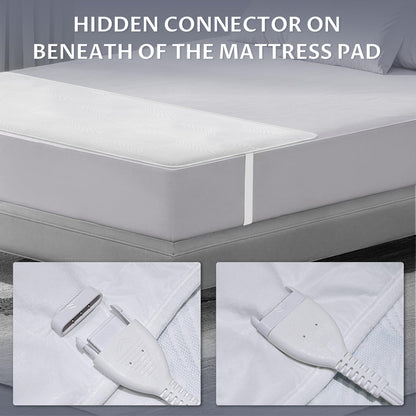 Heated Mattress Pad Queen with Preheat & Memory, 3D Air Fabric