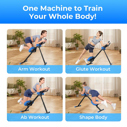 OWLSKY Ab Machine, Adjustable Ab Trainer Machine for Abs Workout at Home Gym, Foldable, Knee Protection, LCD Monitor, Device Holder, 400 LBS,Abdominal Trainer for Stomach Workout
