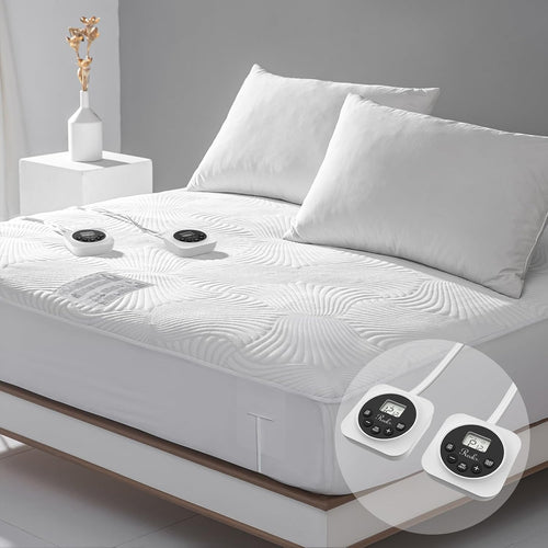 Heated Mattress Pad Queen with Preheat & Memory, 3D Air Fabric