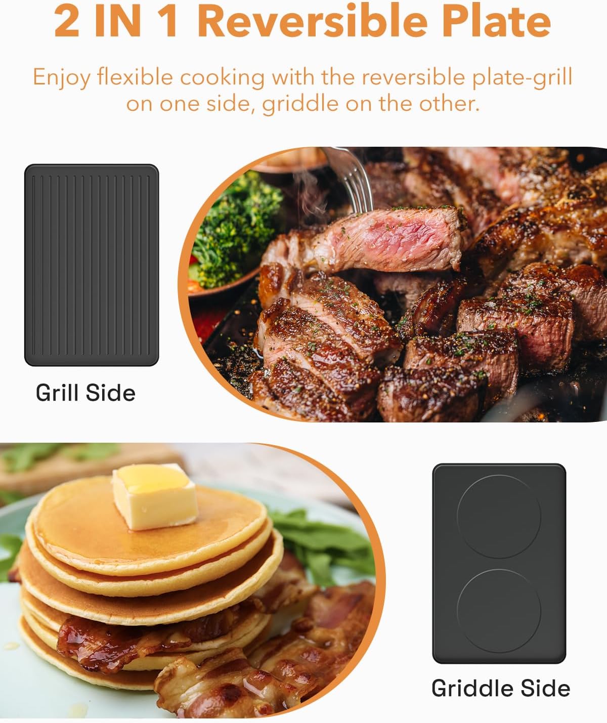 HBN Raclette Table Grill, 2-in-1 Korean BBQ Grill & Electric Griddle, 1300W