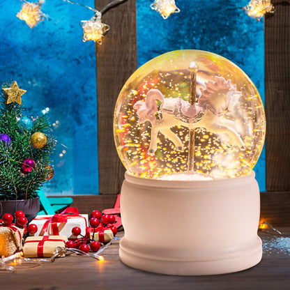 Musical Snow Globe with Color Changing LED Lights, Snowman Music Box