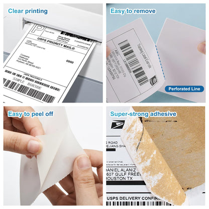 4x6 Thermal Shipping Labels, 500 Fanfold Perforated Labels