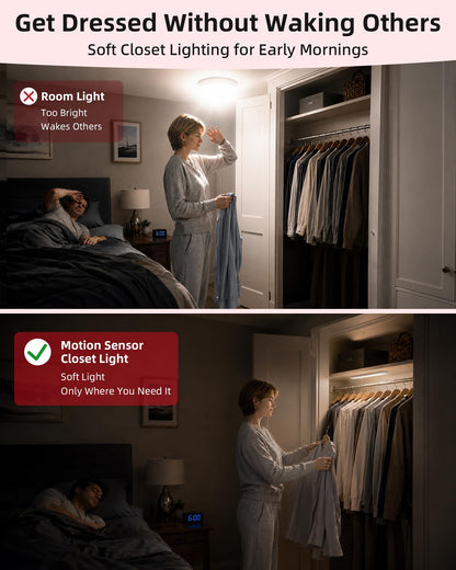 Under Cabinet Lighting 6 Pack, Rechargeable Motion Sensor Closet Lights