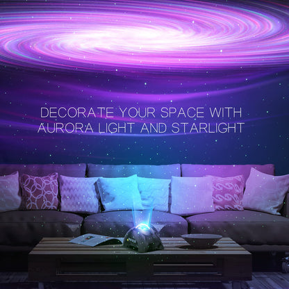 Galaxy Projector Aurora Night Light with Bluetooth Speaker & White Noise