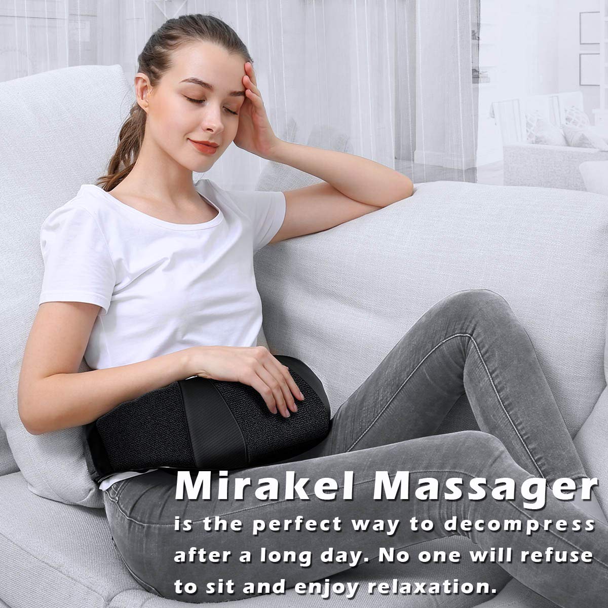 Mirakel Heat Neck Massager for Pain Relief Deep Tissue - Gift for Women Men