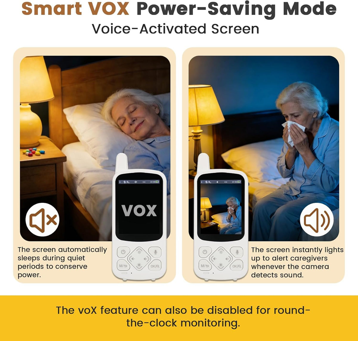 Elderly Monitor with Camera, Two Way Talk & Call Button, No WiFi Needed