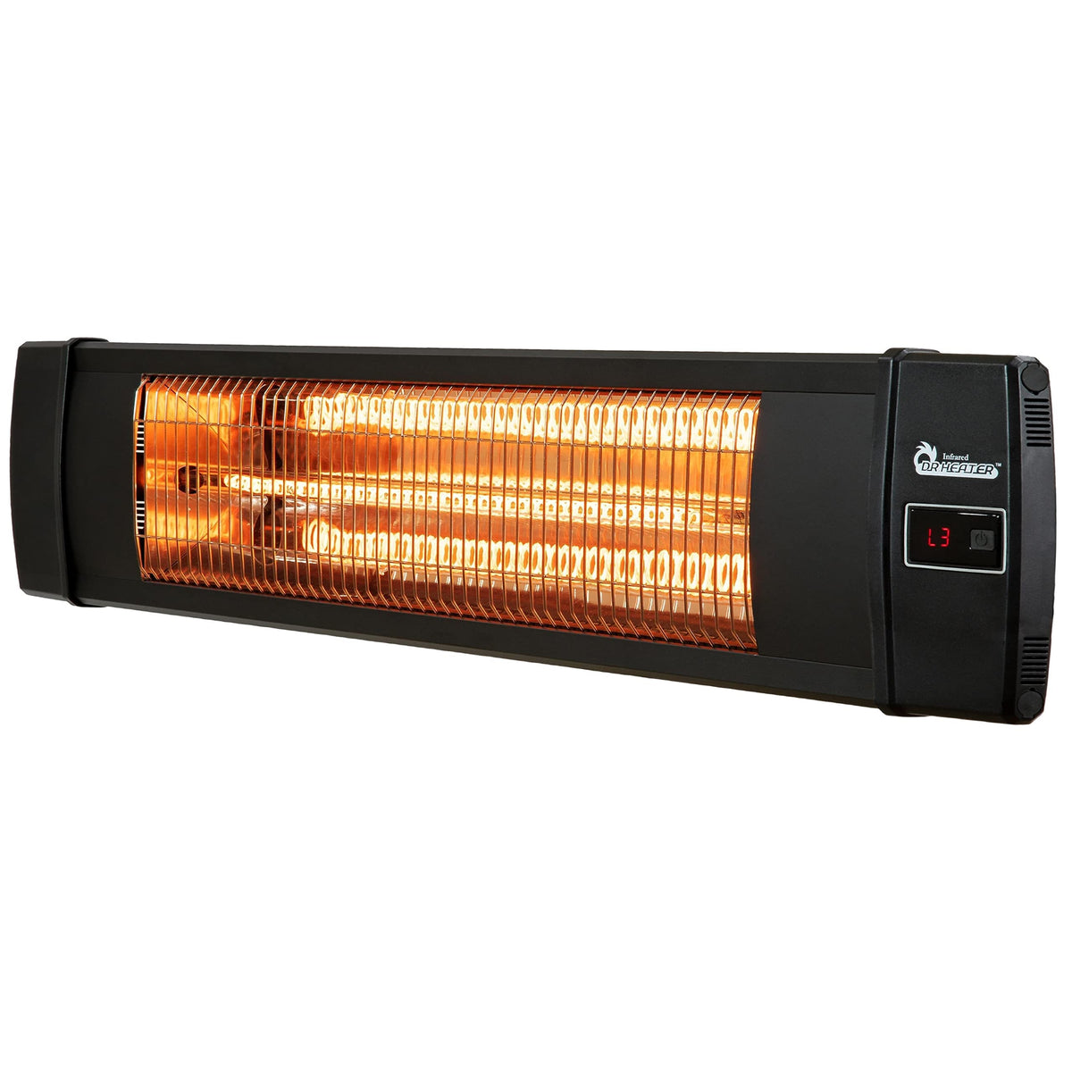 DR. INFRARED HEATER Portable Infrared Indoor and Outdoor Space Heater for Patio, Garage, Commercial & Residential With Remote Control, With Thermostat, Black