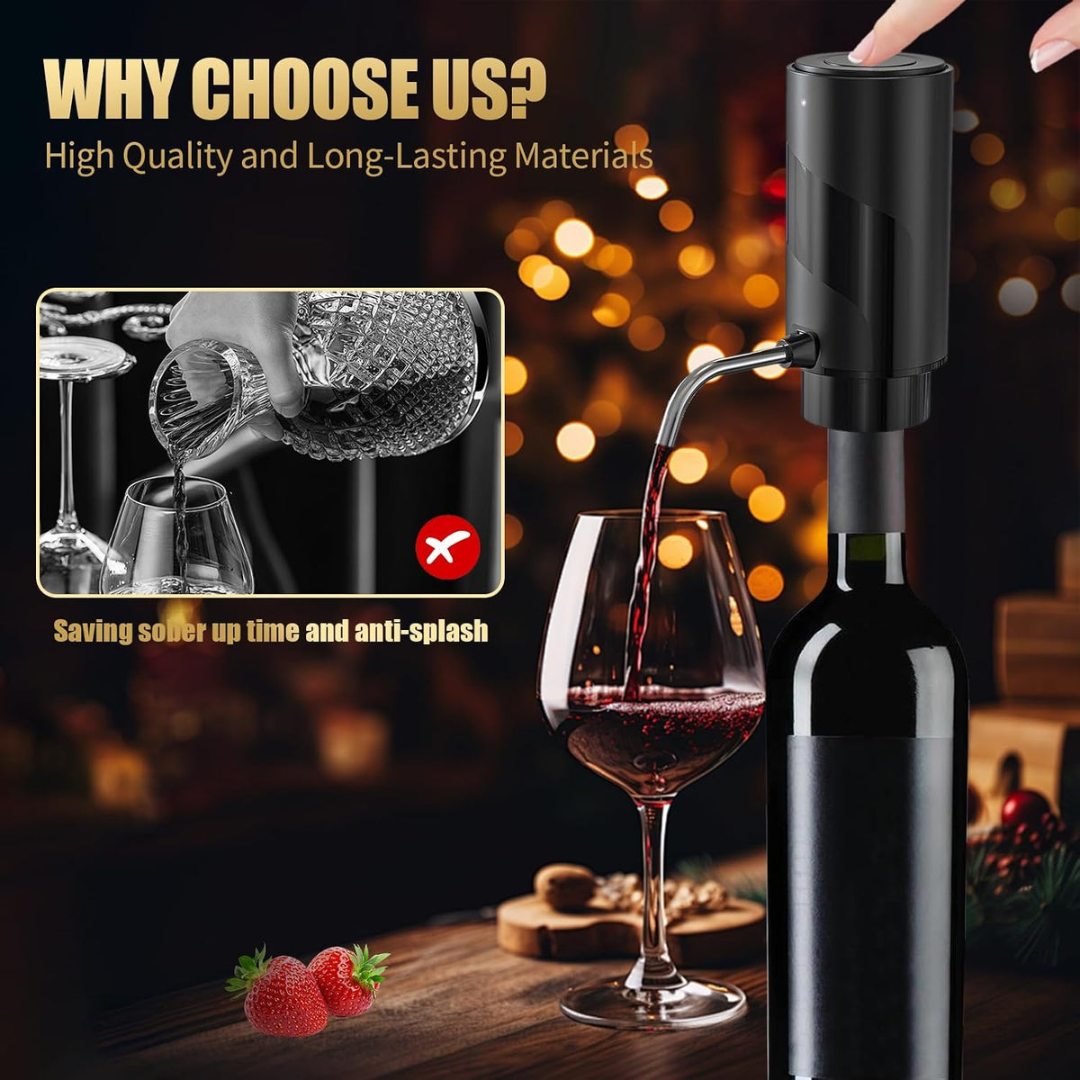 Electric Wine Aerator Dispenser, Rechargeable Automatic Wine Pourer