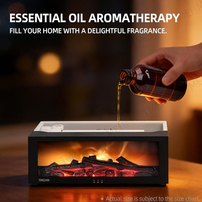 Flame Diffuser Humidifier, Essential Oil Diffuser with Fireplace Effect