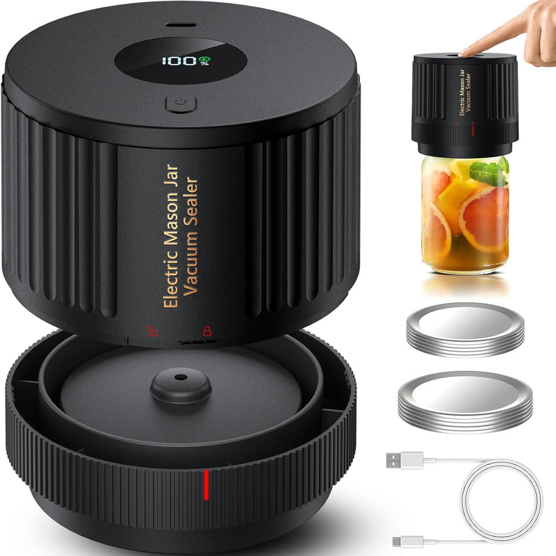 LOVE MOMENT Electric Mason Jar Vacuum Sealer Kit with One Touch Auto-Pause