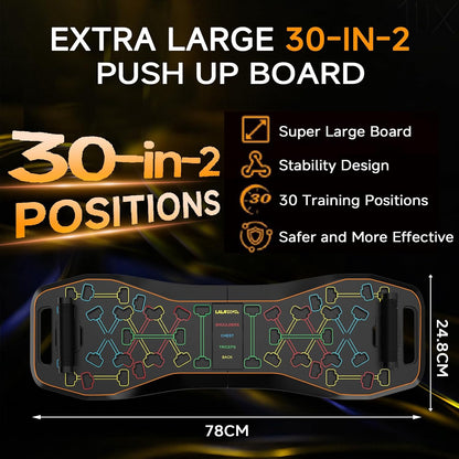 Upgraded Push Up Board,36 in 1 Home Gym Equipment with Ab Roller Wheel & Resistance Bands, Portable Foldable Workout Board for Full Body Strength Training Men Women,Gift for Boyfriend