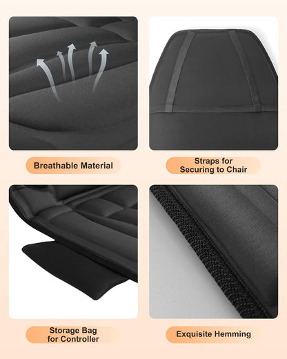 Back Massager with Heat, Vibration Massage Chair Pad Seat Cushion