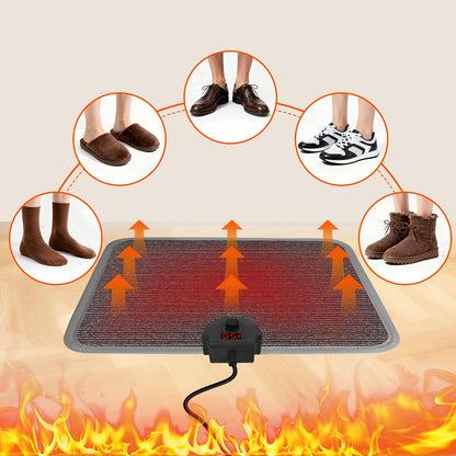 Heated Foot Mat Under Desk, Adjustable Temperature Foot Warmer