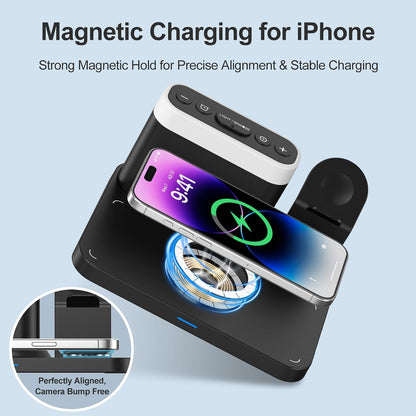 5 in 1 Wireless Charging Station with Alarm Clock & Night Light