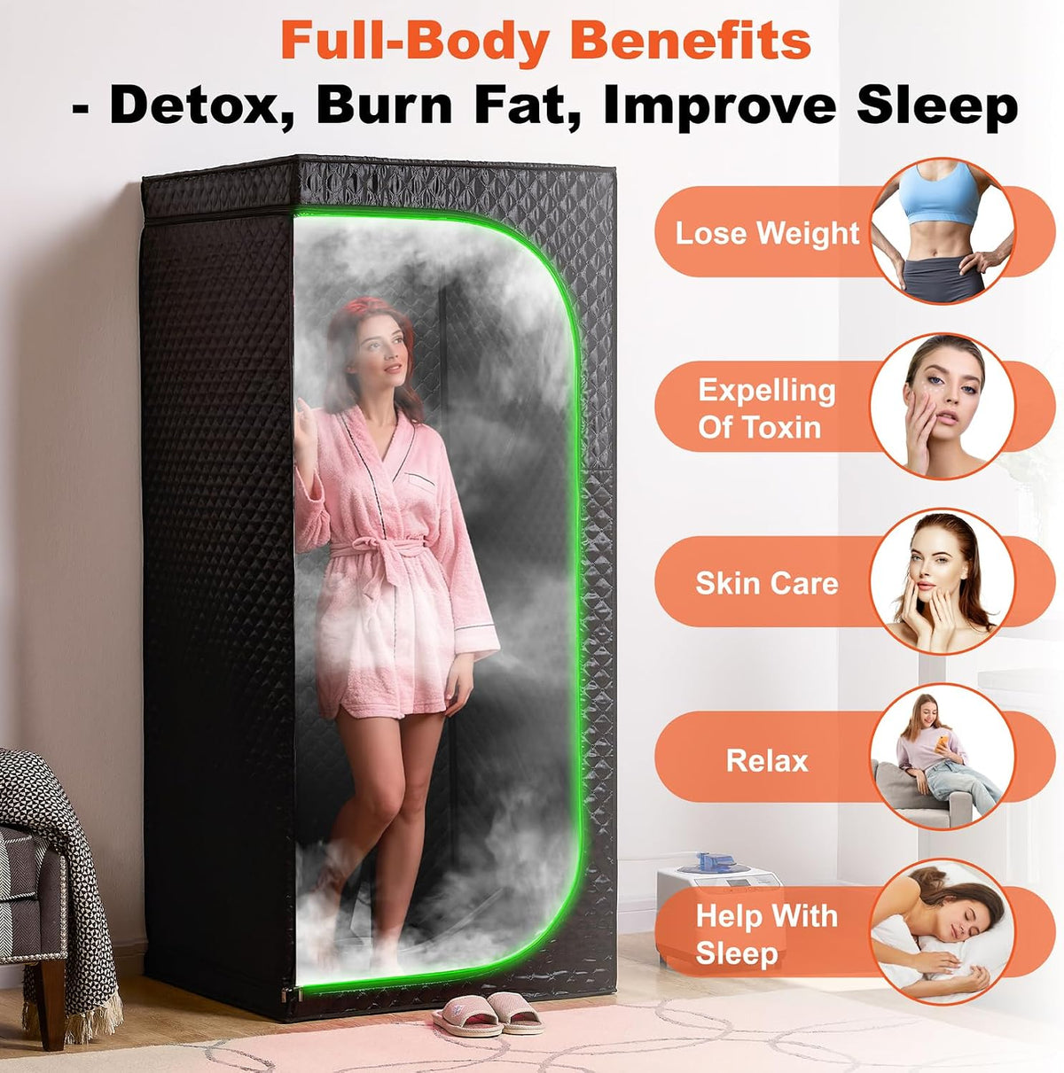 Portable Steam Sauna Tent with Clear View Door Small