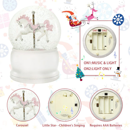 Musical Snow Globe with Color Changing LED Lights, Snowman Music Box