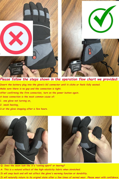 Rechargeable Heated Gloves for Men Women Hand Warmers Winter Ski Gloves