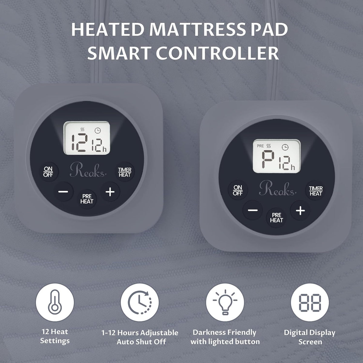 Heated Mattress Pad Queen with Preheat & Memory, 3D Air Fabric