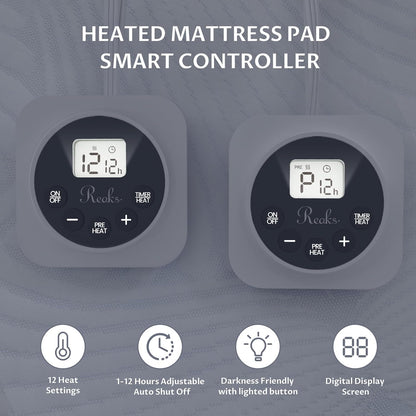 Heated Mattress Pad Queen with Preheat & Memory, 3D Air Fabric