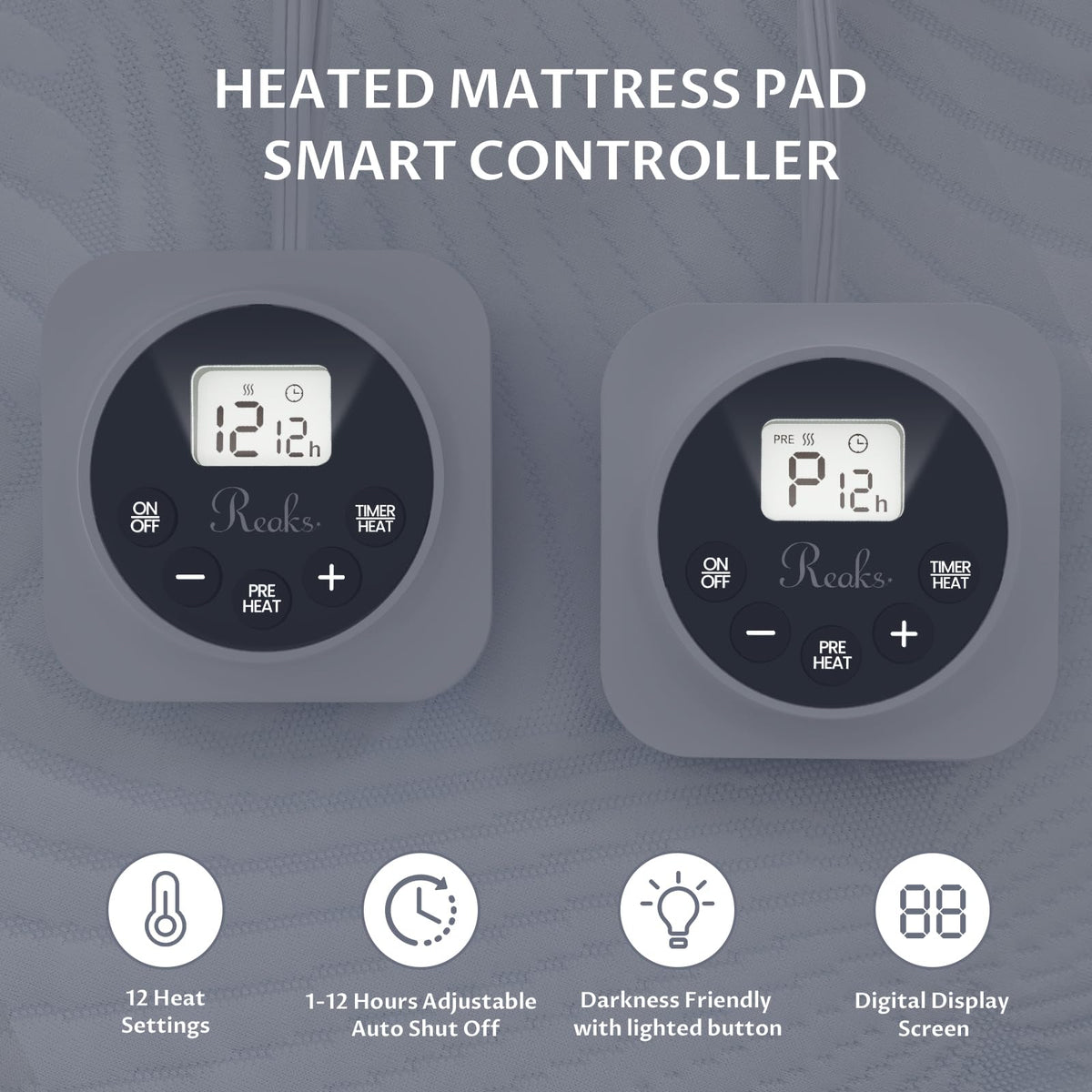 Heated Mattress Pad Queen, 3D Air Fabric, Preheat & Memory for Cold Winter