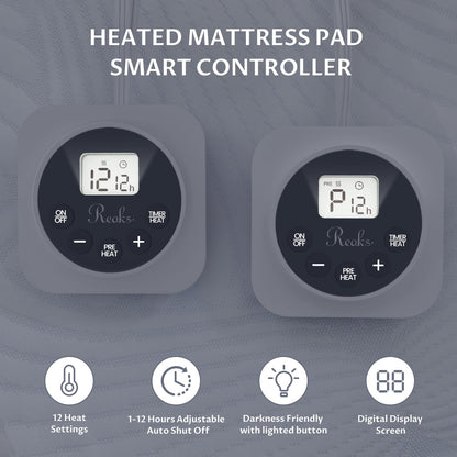 Heated Mattress Pad Queen with Preheat & Memory, 3D Air Fabric