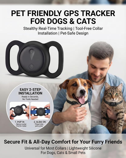 GPS Tracker for Dogs, No Monthly Fee, IP68 Waterproof Pet Tracker