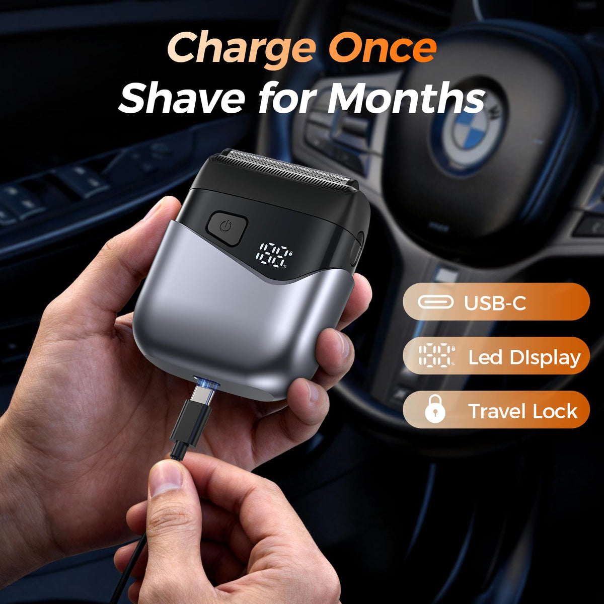 Vacuum Beard Trimmer for Men, Adjustable Precision Trimming Length 1-20mm