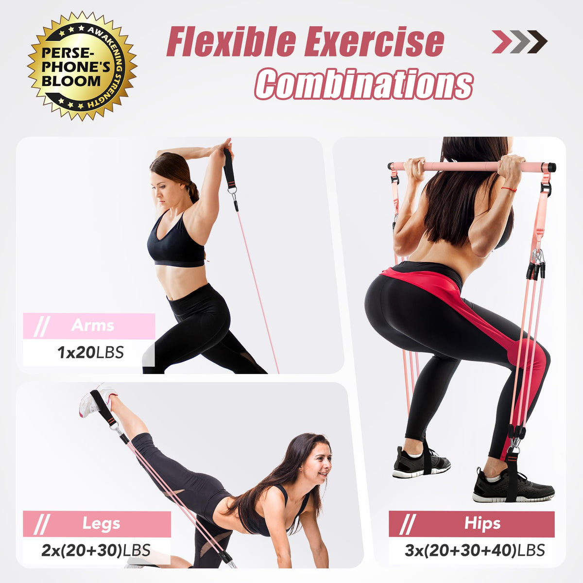 Upgraded Pilates Bar Kit with Resistance Bands Natural Latex for Women & Men, Heavy-Duty Stainless Steel Multifunctional Yoga Pilates Stick for Home Gym Exercise Fitness Equipment Full-Body Workouts