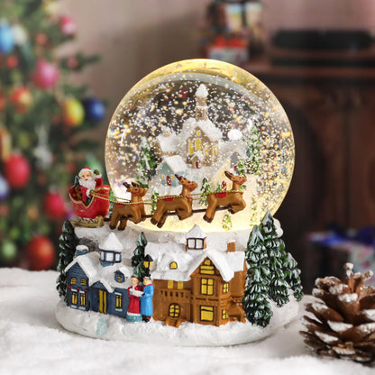 Musical Snow Globe with Color Changing LED Lights, Snowman Music Box