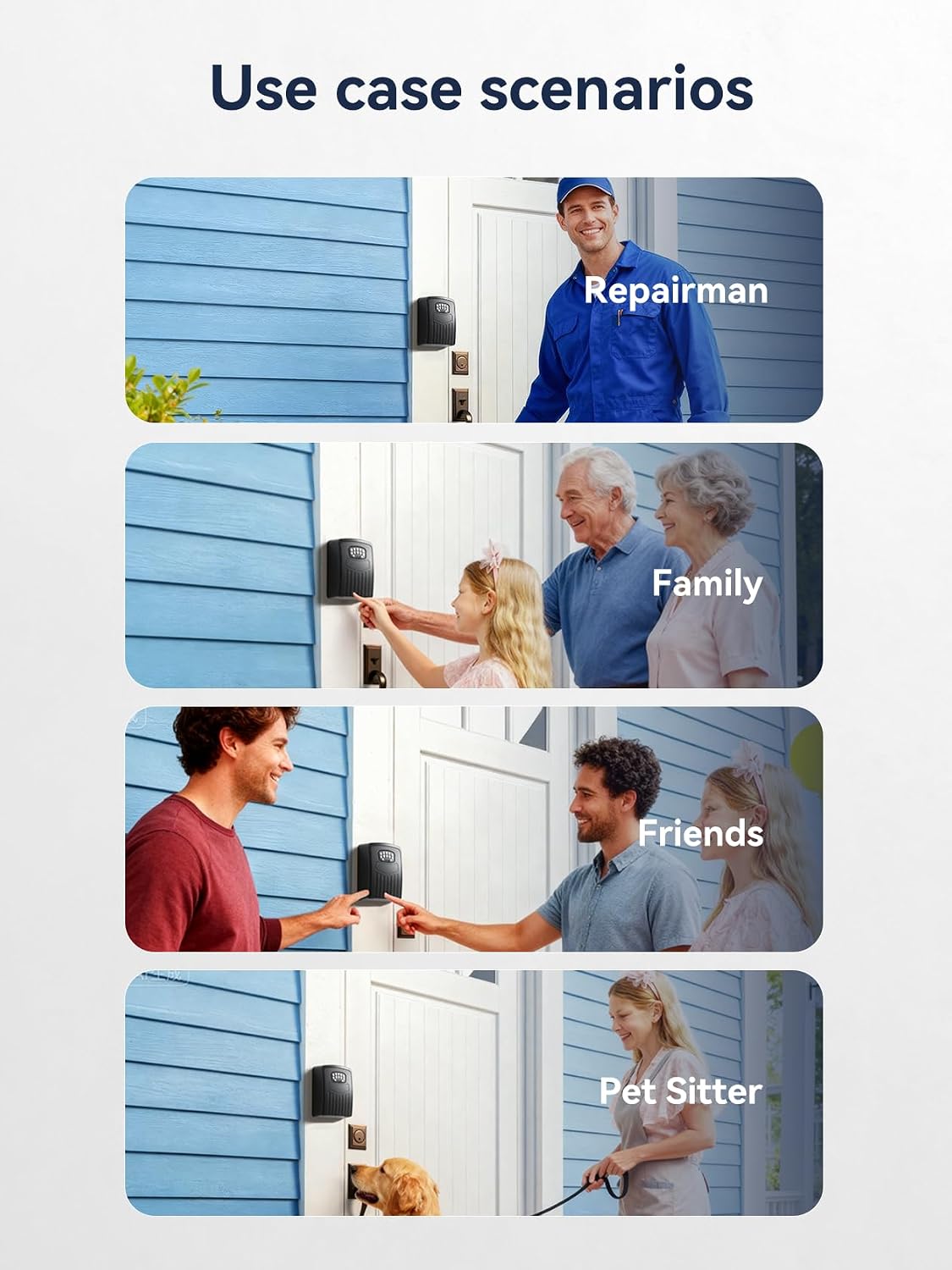 Smart Key Lock Box, Bluetooth App & Code, Wall Mount Key Safe