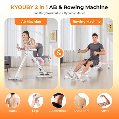 OWLSKY Ab Machine, Adjustable Ab Trainer Machine for Abs Workout at Home Gym, Foldable, Knee Protection, LCD Monitor, Device Holder, 400 LBS,Abdominal Trainer for Stomach Workout