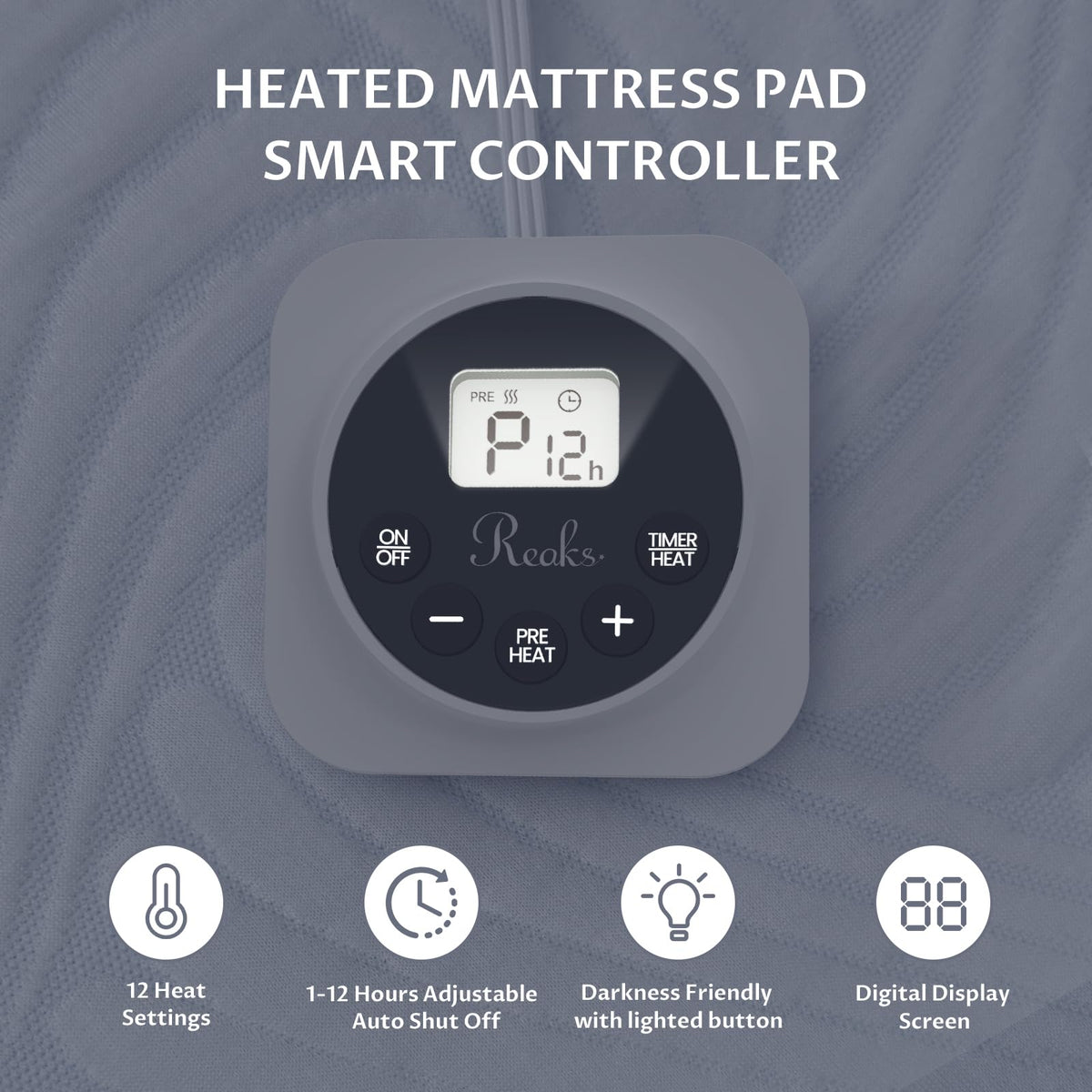 Heated Mattress Pad Queen, 3D Air Fabric, Preheat & Memory for Cold Winter