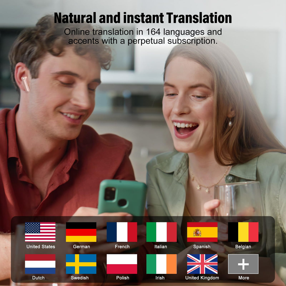 Translator Earbuds, Real Time AI Language Translation Earbuds