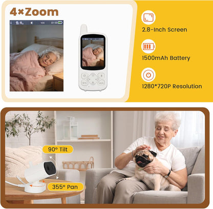 Elderly Monitor with Camera, Two Way Talk & Call Button, No WiFi Needed