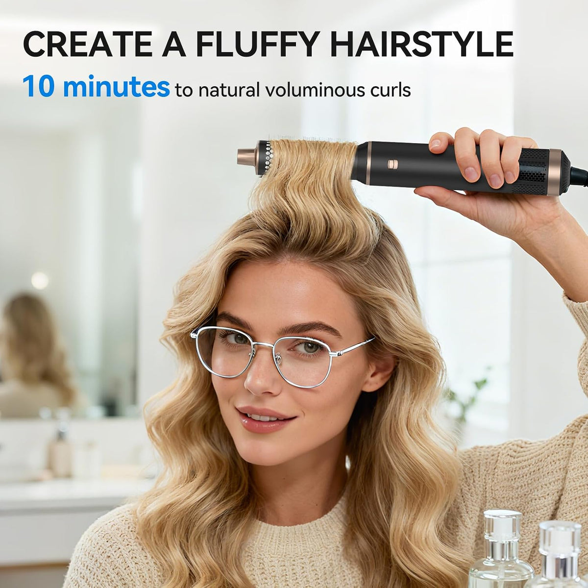 Blow Dryer Brush 5 in 1: Ionic Hot Air Styler Hair Dryer Brush Blow Dryer Set for Curling Volumizing Straightening Styling