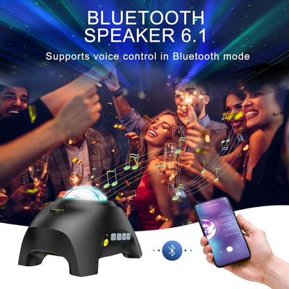 Galaxy Projector Aurora Night Light with Bluetooth Speaker & White Noise