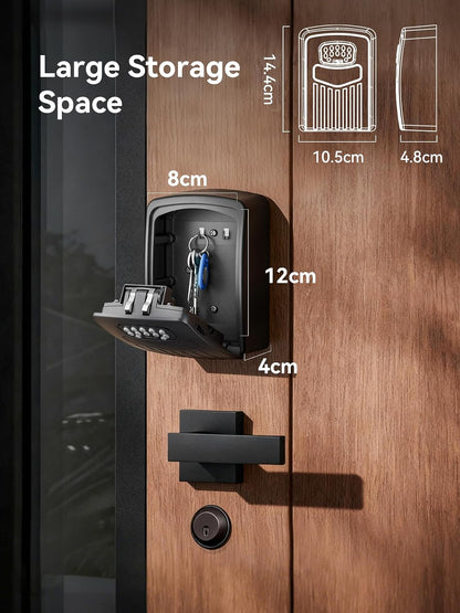 Smart Key Lock Box, Bluetooth App & Code, Wall Mount Key Safe