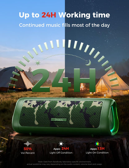Portable Bluetooth Speaker 20W, IPX5 Waterproof, 24H Playtime