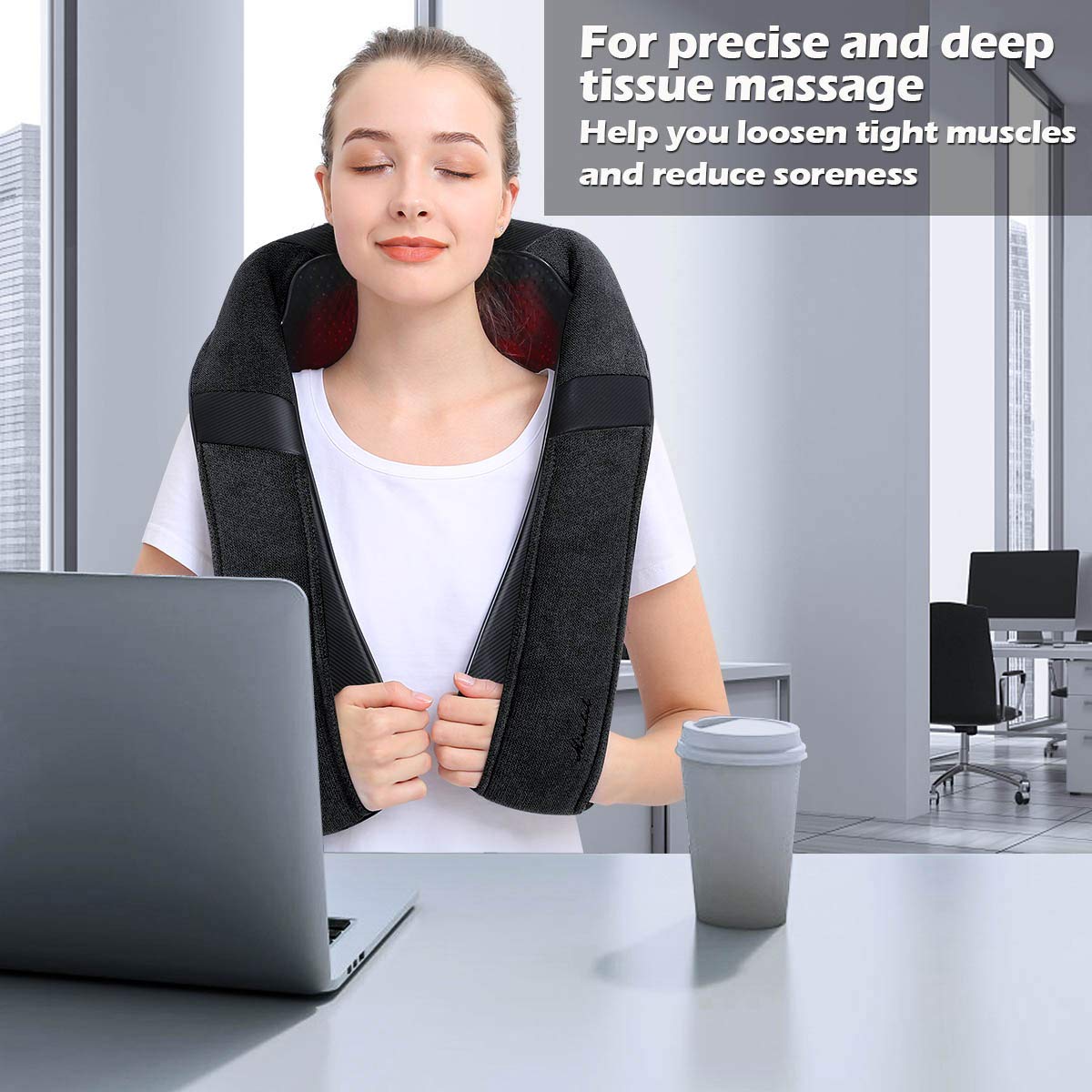 Mirakel Heat Neck Massager for Pain Relief Deep Tissue - Gift for Women Men
