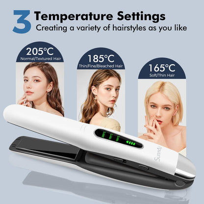 Cordless Hair Straightener, USB-C Rechargeable Travel Flat Iron