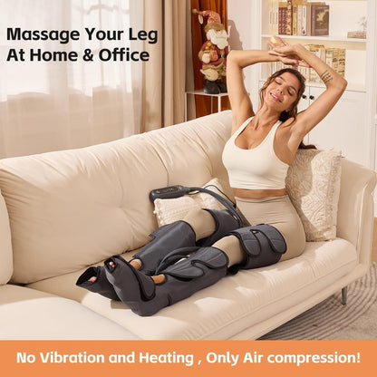 Air Compression Leg Massager, 3 Modes & 3 Intensities, Adjustable Wraps