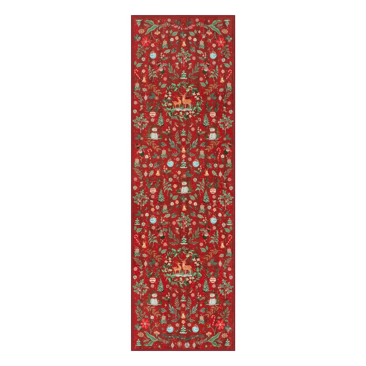 Lahome Christmas 8x10 Living Room Area Rug, Soft Christmas Tree Large Washable Rug for Bedroom, Non Slip Low Pile Indoor Floor Carpet for Home Office Xmas Holiday Decor, Beige