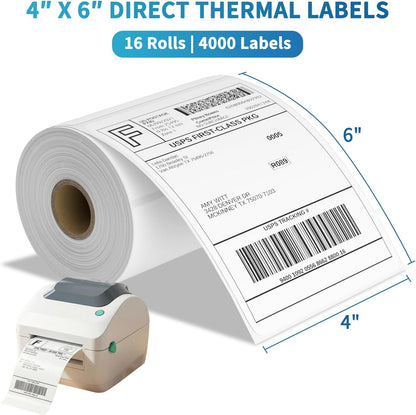 4x6 Thermal Shipping Labels, 500 Fanfold Perforated Labels