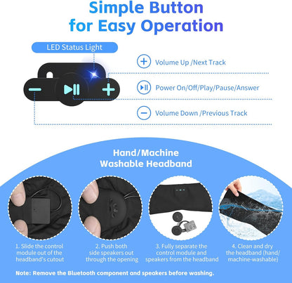 Sleep Headphones Bluetooth Headband for Side Sleepers