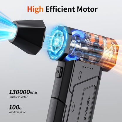 Cordless Air Duster, Rechargeable Electric Compressed Air Blower with LED