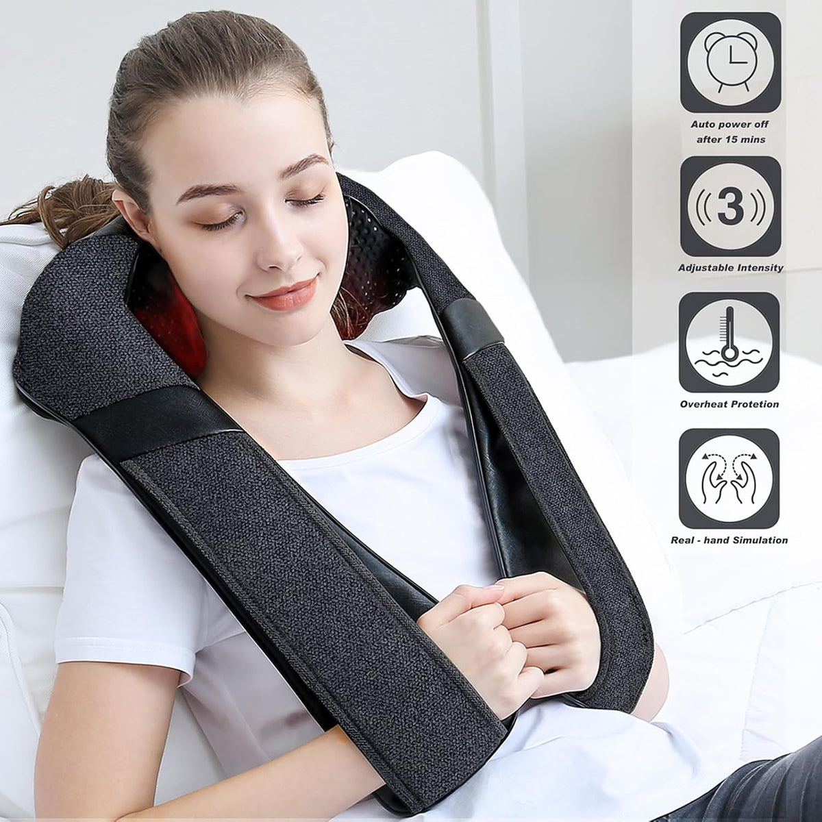 Neck Massager with Heat, Deep Tissue Massager for Women & Men