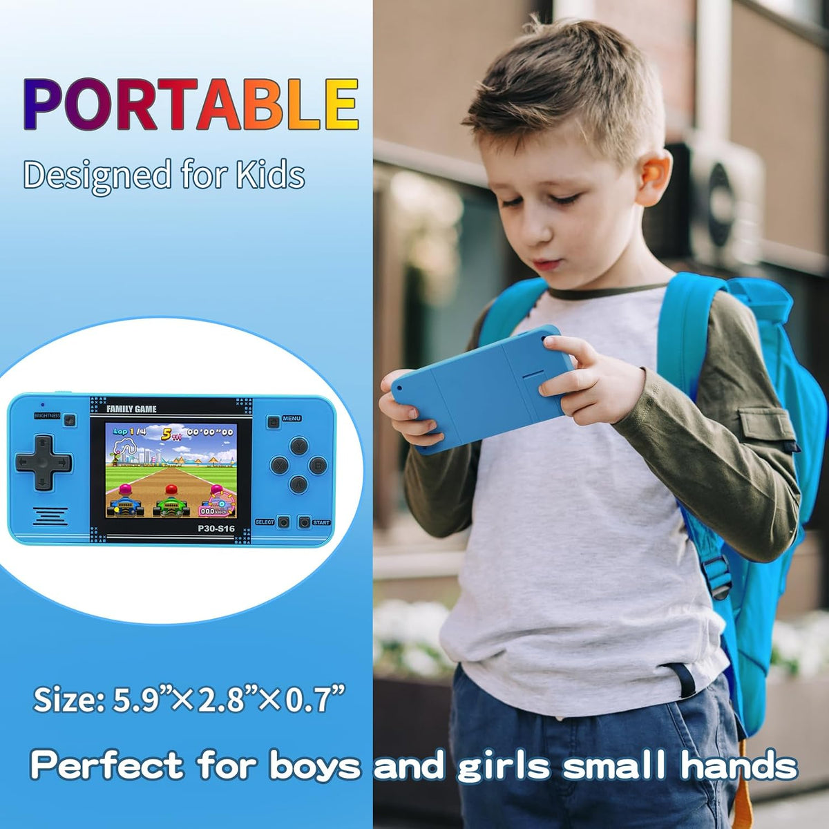 Handheld Game Console for Kids, 220 Retro Games, 3 in Screen