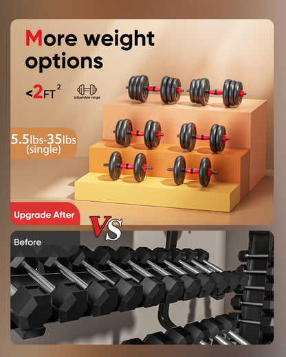 Adjustable Dumbbell set,20/30/45/70/90lbs Free Weight Set